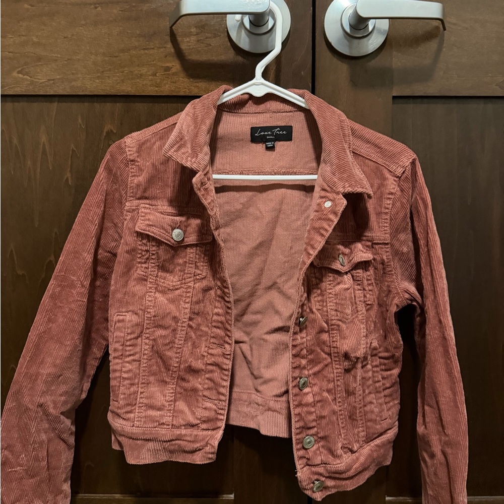 Love Tree Dusty Rose Corduroy Jacket